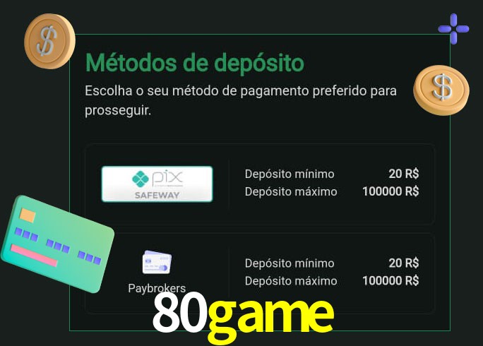 O cassino 80game oferece uma grande variedade de métodos de pagamento